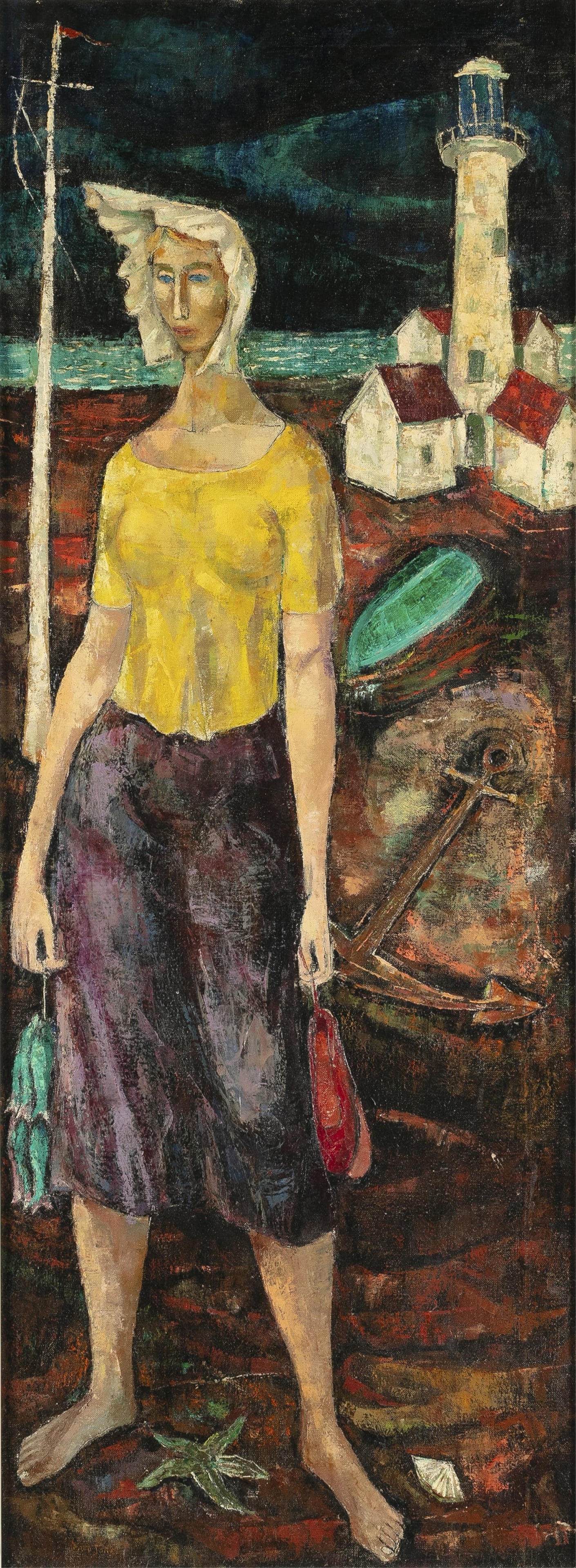 Frederick Douglas Jones, Jr, 1914-2004, Untitled, Woman by the Sea (1 of 2)