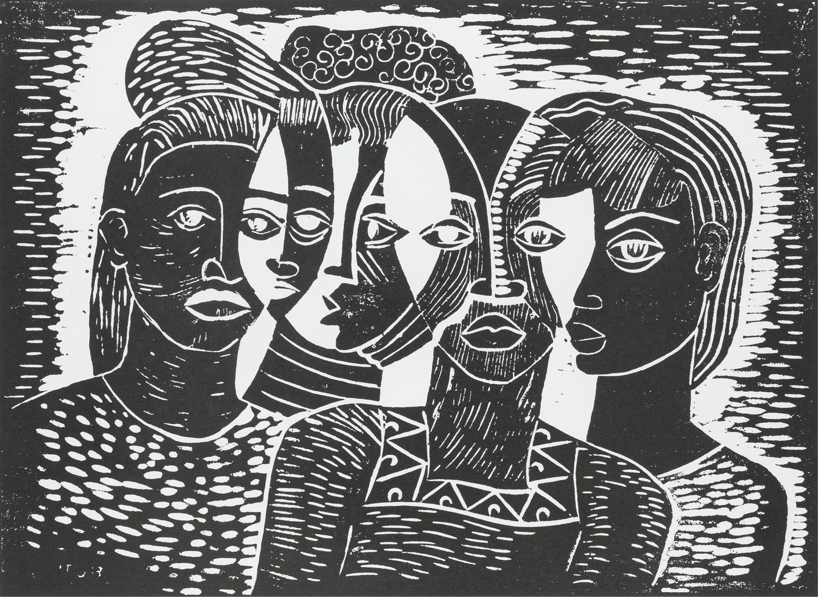 Margaret Goss Burroughs, 1917-2010, Faces II (1 of 2)