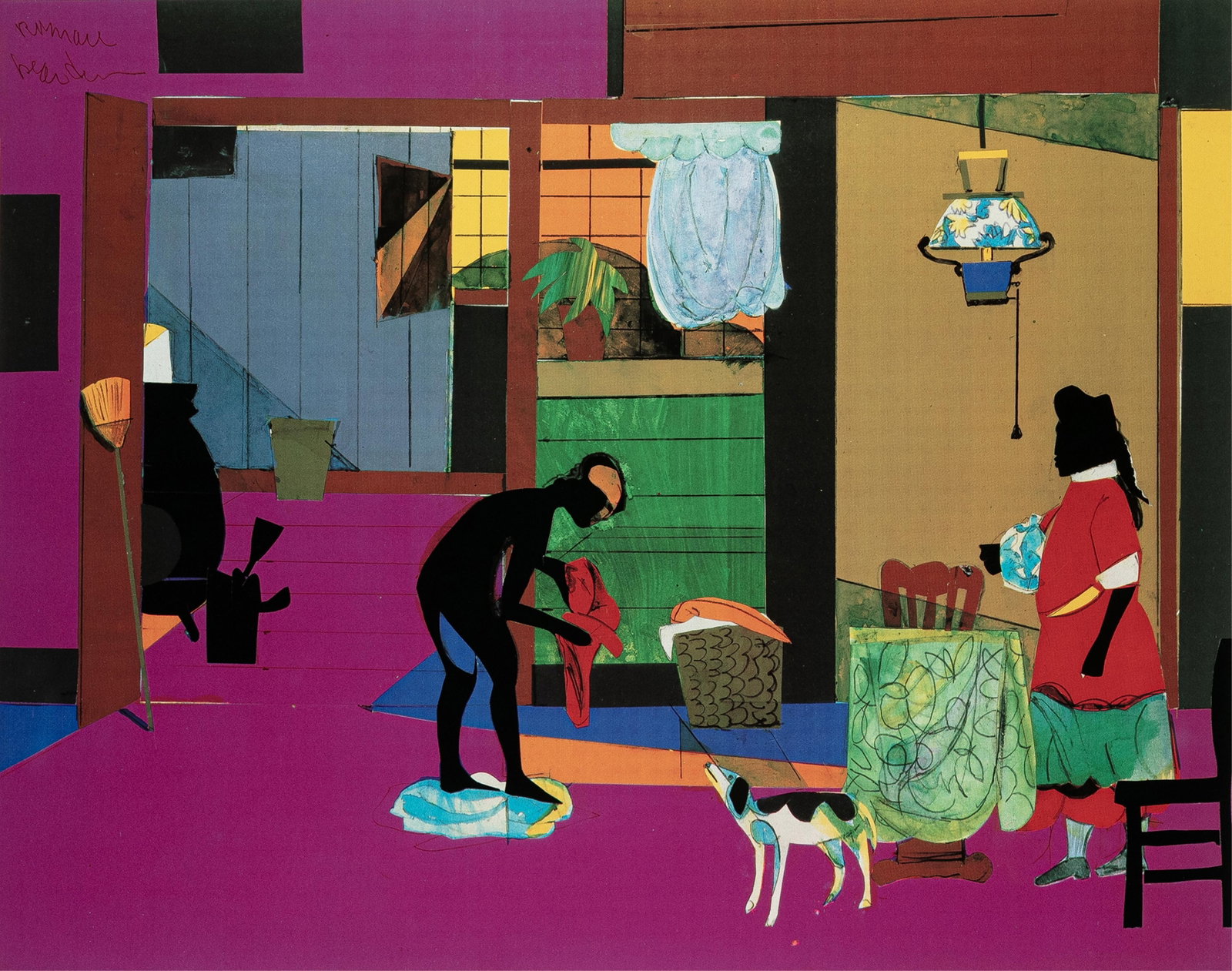 Romare Bearden, 1911-1988, Mecklenburg Morning: Sunrise for China Lamp: Romare Bearden 1911-1988 Mecklenburg Morning: Sunrise for China Lamp 1993 (posthumous print) offset lithograph in colors 29 x 37-7/8 inches (image) 35-1/8 x 43-7/8 inches (sheet) printed signature to 