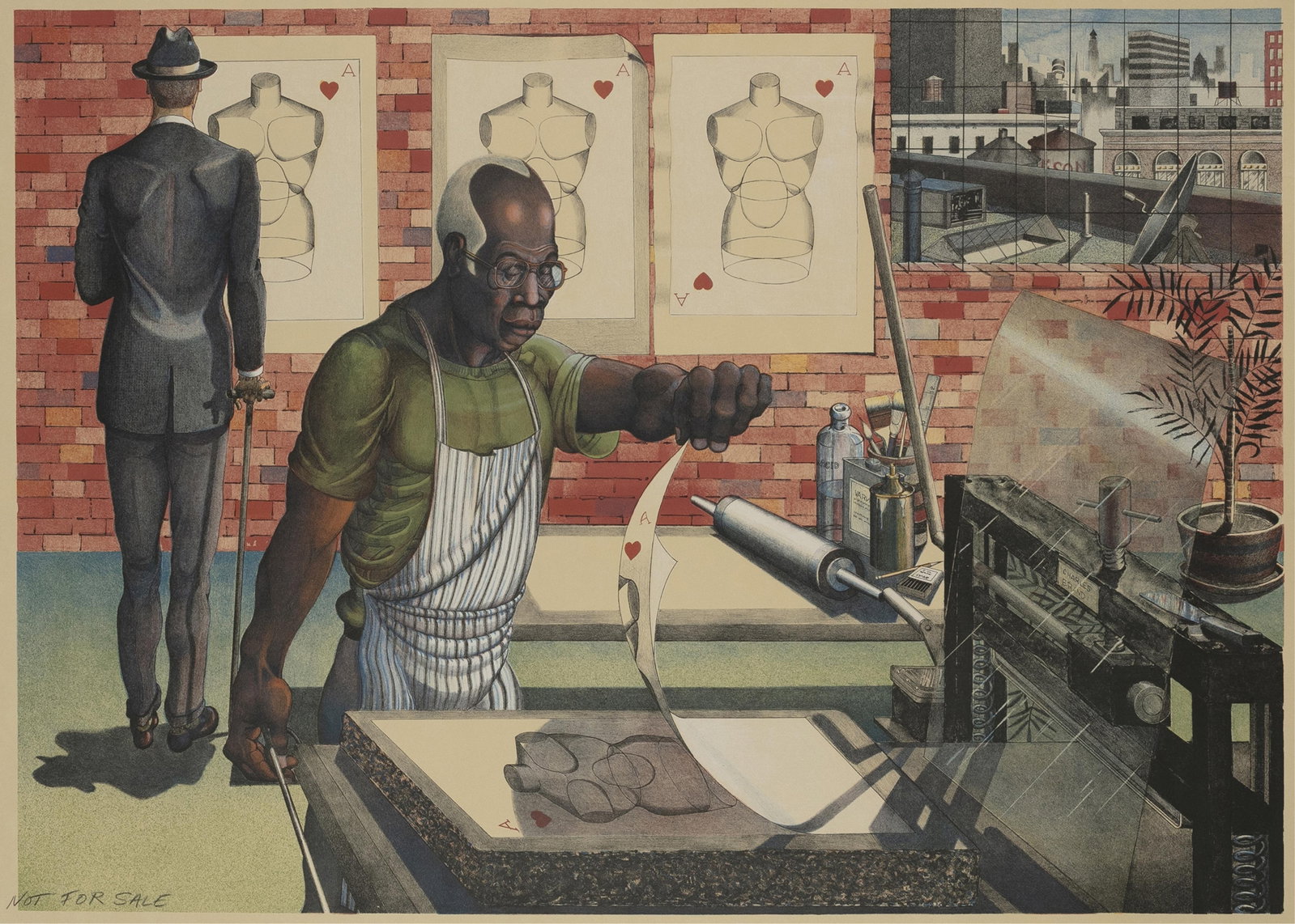 Ron Adams, 1934-2020, Blackburn: Ron Adams 1934-2020 Blackburn 2002 7 Color lithograph on Rives BFK paper 29-1/2 x 39 inches Unsigned, inscribed, "NOT FOR SALE" in pencil This example was likely a printer's proof