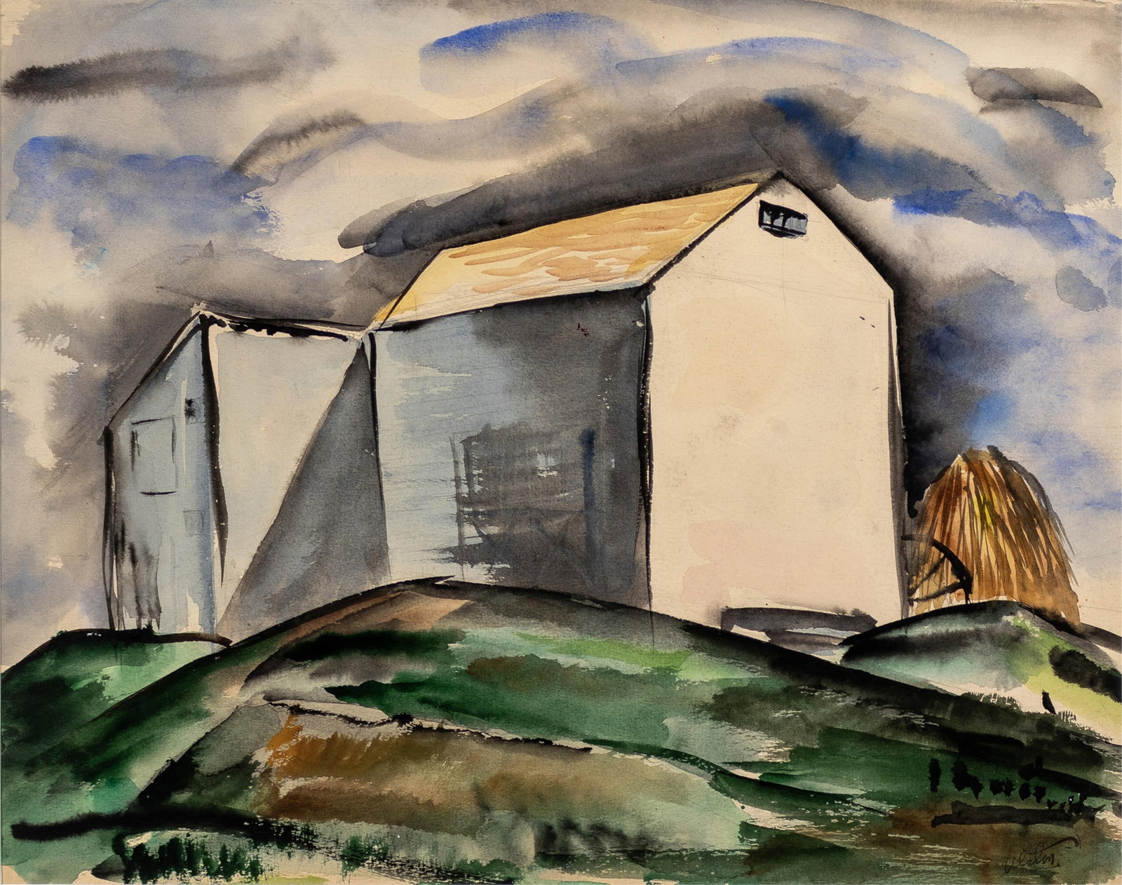 Charles Alston, 1907-1977, Barn in a Landscape (1 of 2)