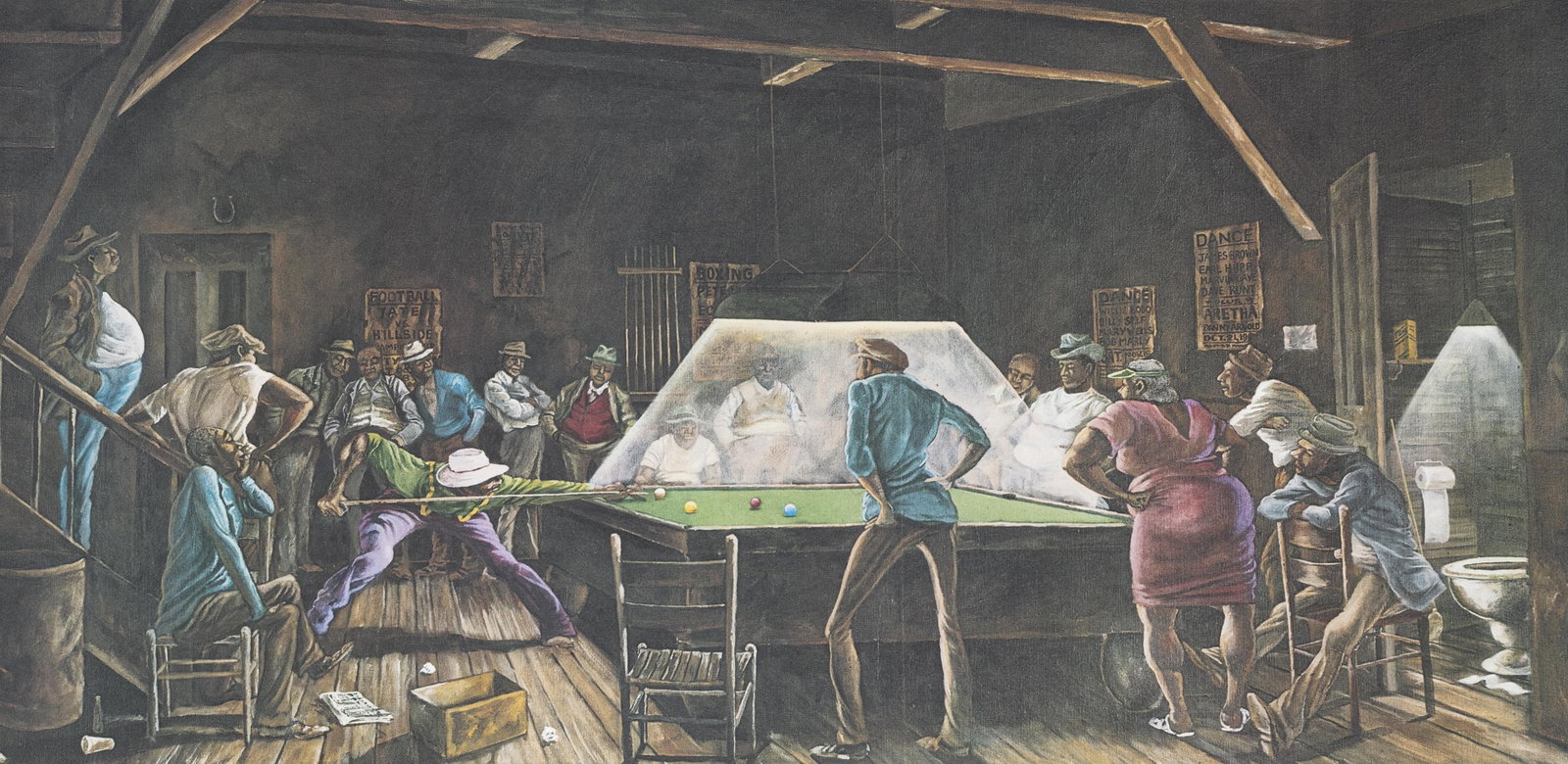 Ernie Barnes, 1938-2009, Main Street Pool Hall (1 of 1)