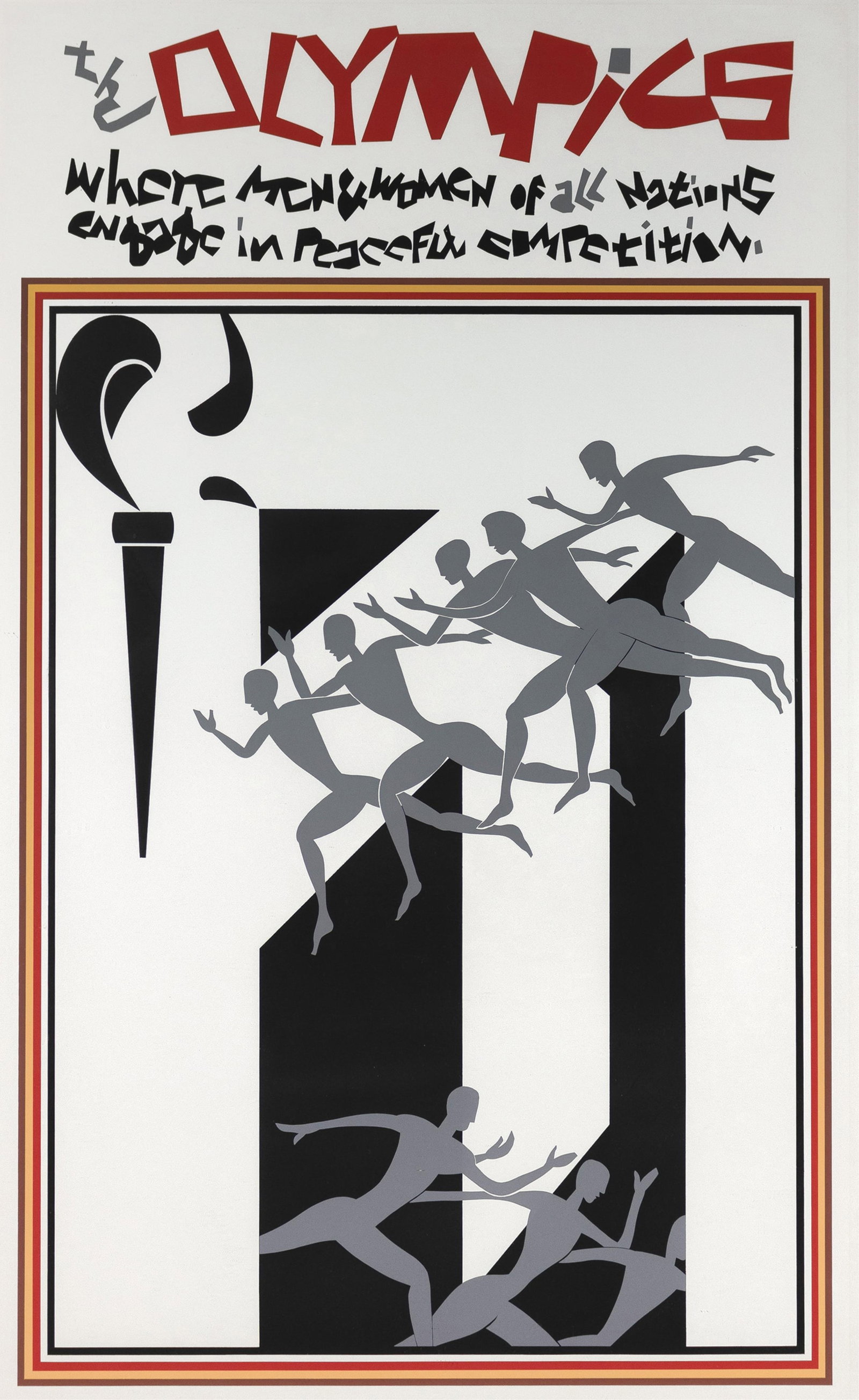 Romare Bearden, 1911-1988, The Olympics: Where Men and Women of All Nations Engage in Peaceful (1 of 1)