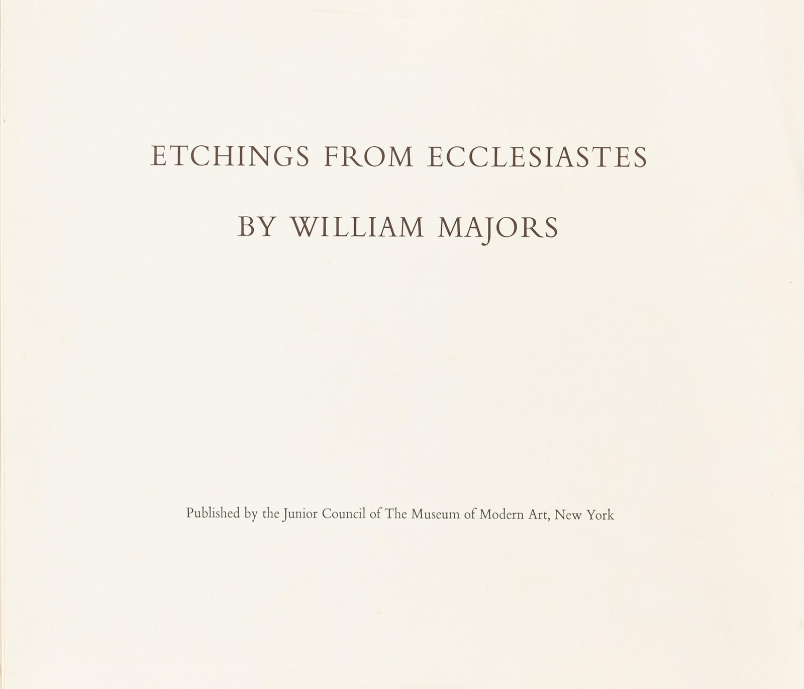 William Majors, (1930-1982), Etchings from Ecclesiastes - 6