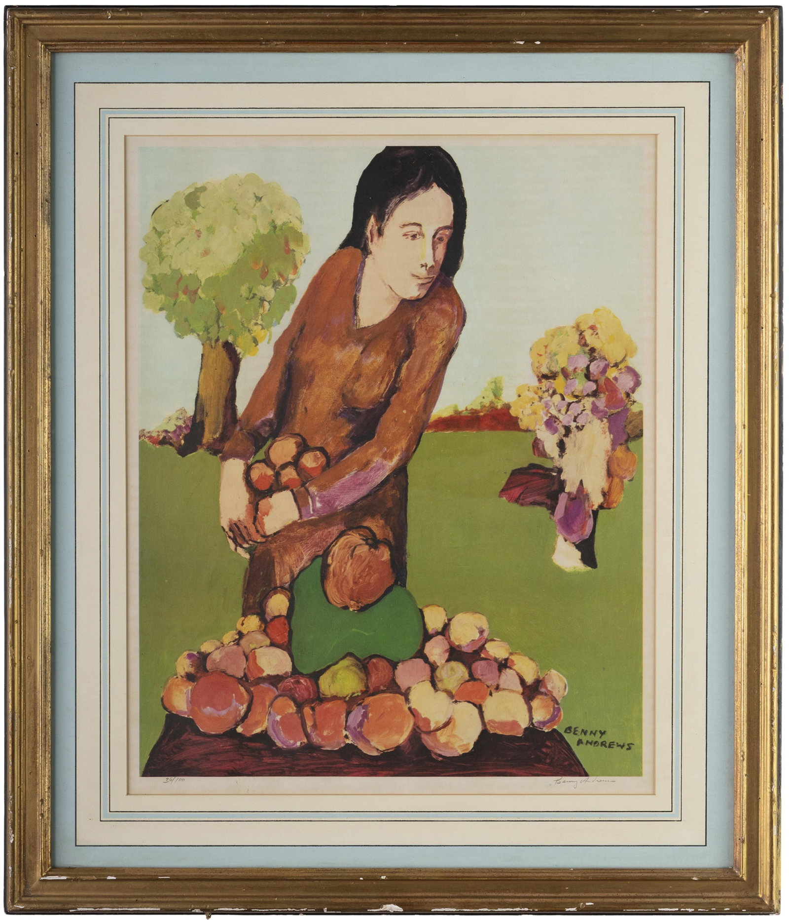 Benny Andrews, 1930-2006, Girl with Apples - 2