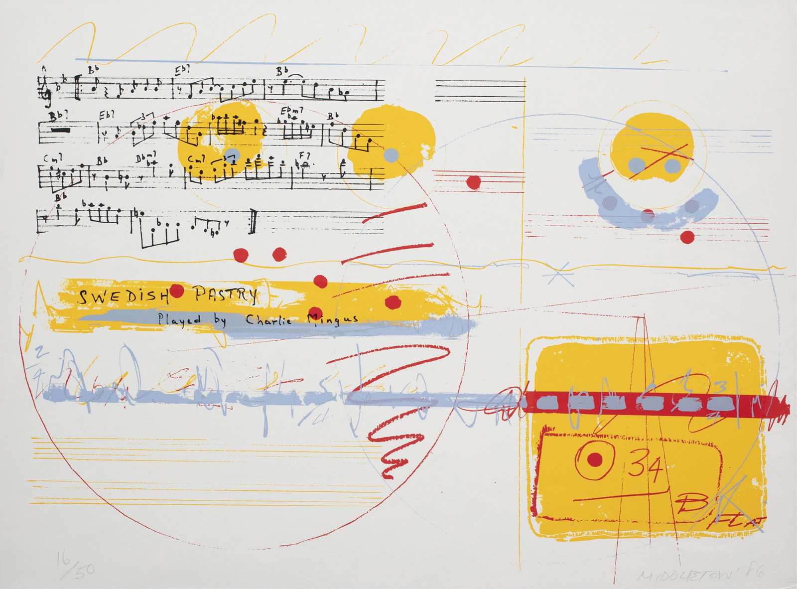 Sam Middleton, 1927-2015, Untitled: Sam Middleton 1927-2015 Untitled 1986 color lithograph 20 x 26 inches signed, dated, numbered 16/50 Private collection, The Netherlands