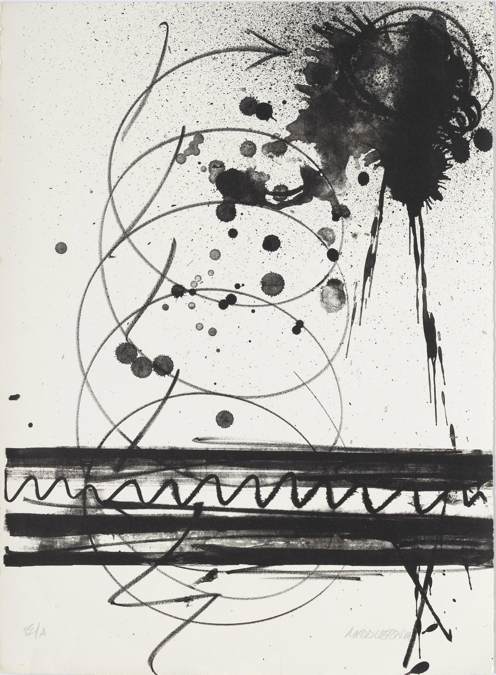 Sam Middleton, 1927-2015, Untitled: Sam Middleton 1927-2015 Untitled 1969 lithograph 21 x 15 1/2 inches signed and dated marked E/A Private collection, The Netherlands