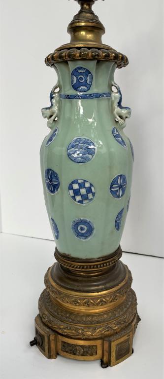 Fine Celadon Porcelain Bronze Mounted Lamp (1 of 6)