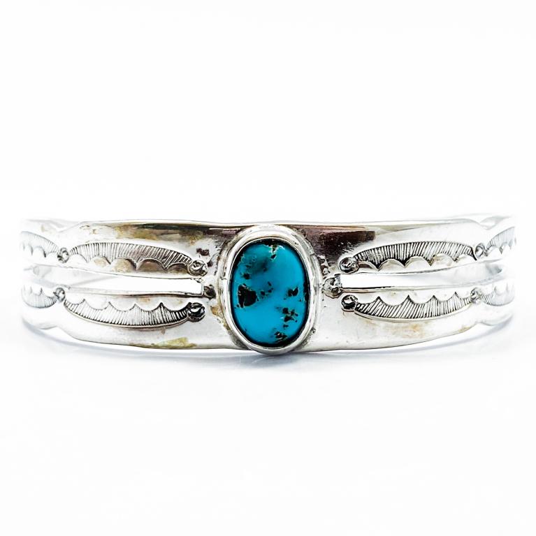 Turquoise & Sterling Silver Cuff Bracelet (1 of 4)