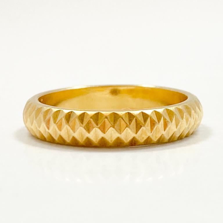 Designer 18k Yellow Gold Geometric Band Ring (1 of 5)