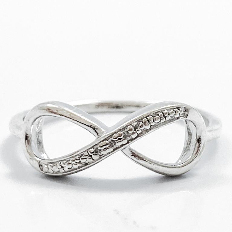 Diamond & Sterling Silver Infinity Band Ring (1 of 3)
