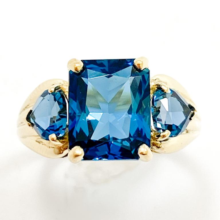 6 Carat London Blue Topaz & 14k Cocktail Ring (1 of 7)