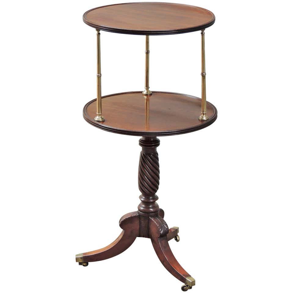 Late 18th C English Regency Mahogany and Brass Dumbwait (1 of 5)