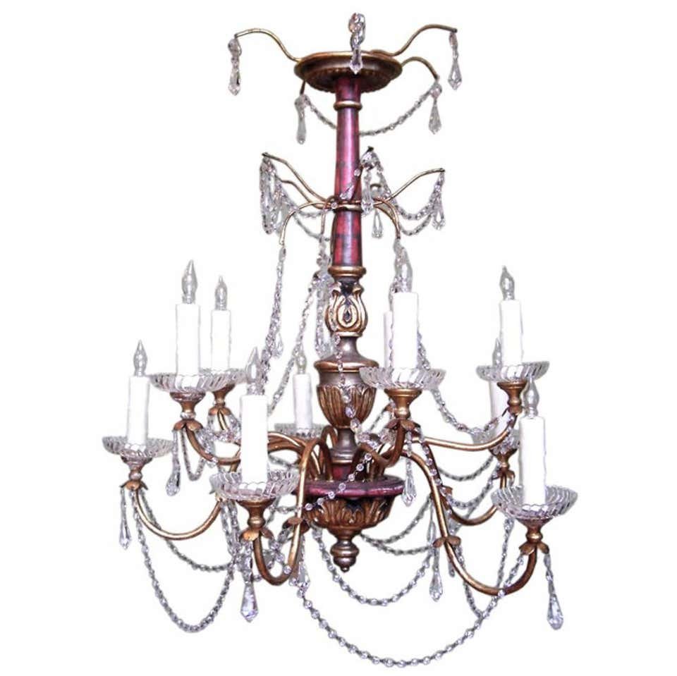 Italian Genoese Painted and Silverleaf Chandelier (1 of 6)