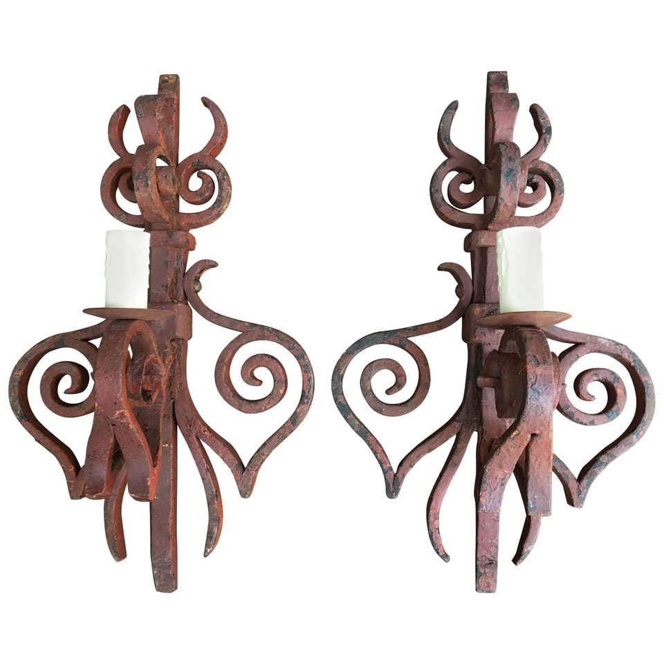 Early 19th Century French Hand-Wrought Iron Sconces (1 of 5)