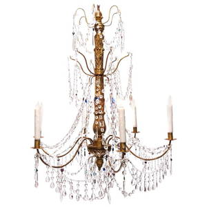 Late 19th Century Italian Genoese Giltwood Chandelier