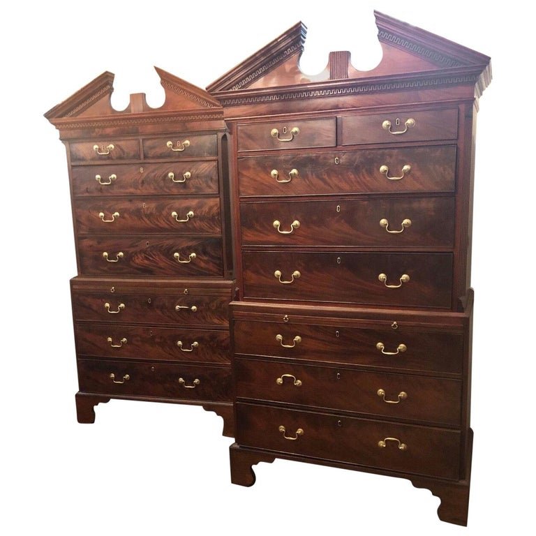 18th Century Pair of English Chippendale Chest on Chest (1 of 12)