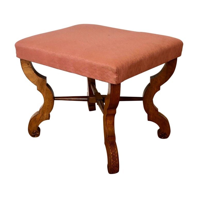 Inlaid German Biedermeier Stool / Bench (1 of 8)