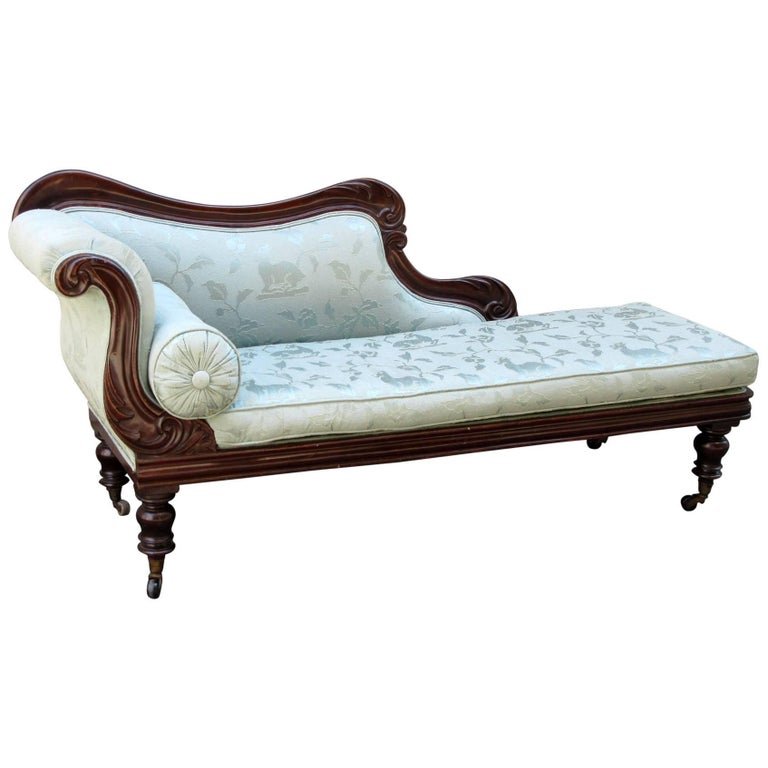 19th Century West Indies Jamaican Regency Mahogany Upholstered Recamier (1 of 8)
