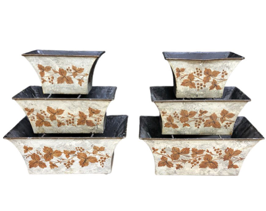 Pair of  French 3-Tiered Tole Vases (1 of 9)