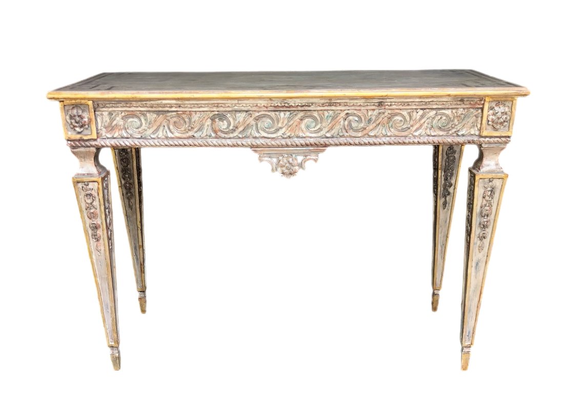 Italian Neoclassic Style Silver Leaf & Gilt Console (1 of 10)