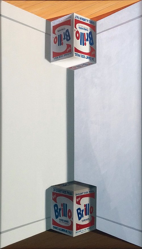 HUGHES, PATRICK "TOPSY-TURVY" OIL ON BOARD: Artist: Patrick Hughes (b. 1939) Title: TOPSY-TURVY Medium: ORIGINAL OIL ON BOARD Year: 2008 Size: 33.07 X 25.98 X 10.24 INCHESbr>Additional Information: Flowers Gallery Provenance Arti