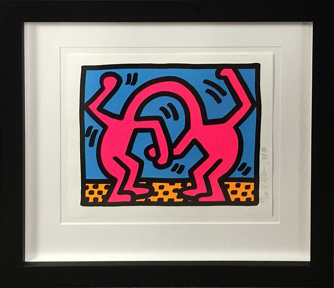 HARING, KEITH "POP SHOP II (4)": Artist: HARING, KEITH Title: POP SHOP II (4) Medium: SILKSCREEN Year: 1988 Size: 13.5 x 16.5 INCHES Framed Size: 23.5 x 26.5 INCHES Edition: 109|200 Artist Information: