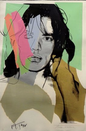WARHOL, ANDY "MICK JAGGER FS II.140": Artist: WARHOL, ANDY Title: MICK JAGGER FS II.140 Medium: SCREENPRINT ON ARCHES AQUARELLE (ROUGH) PAPER Year: 1974 Size: 43 x 29 INCHES Edition: AP 40/50 Additional Information:Ha