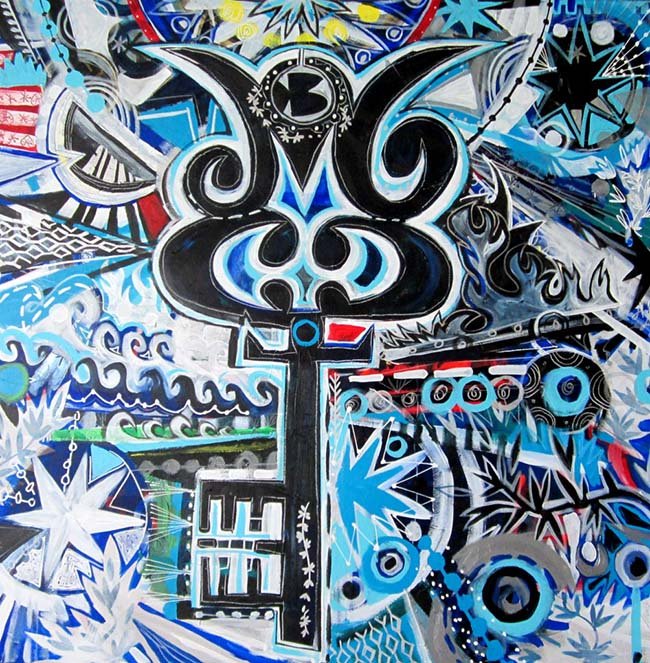 Smith, Mark T. "Key To Success": Artist: Mark T. Smith Title: Key To Success Medium: Original Acrylic on Canvas Year: 2012 Size: 48 x 48 inches Artist Information: Mark T. Smith (born January 12, 1968) is a celebrated Amer