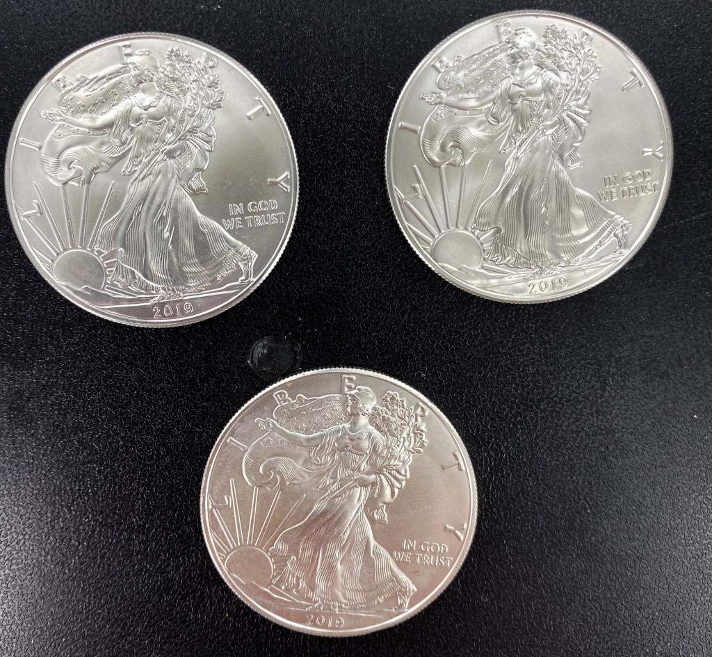 2019 Fine Silver American Eagles (3) (1 of 2)