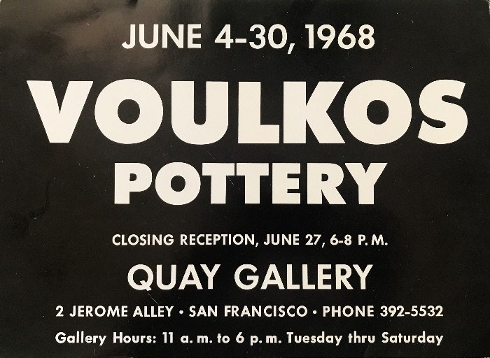 Peter Voulkos Quay Gallery S.F. Exhibition Poster 1968 (1 of 2)