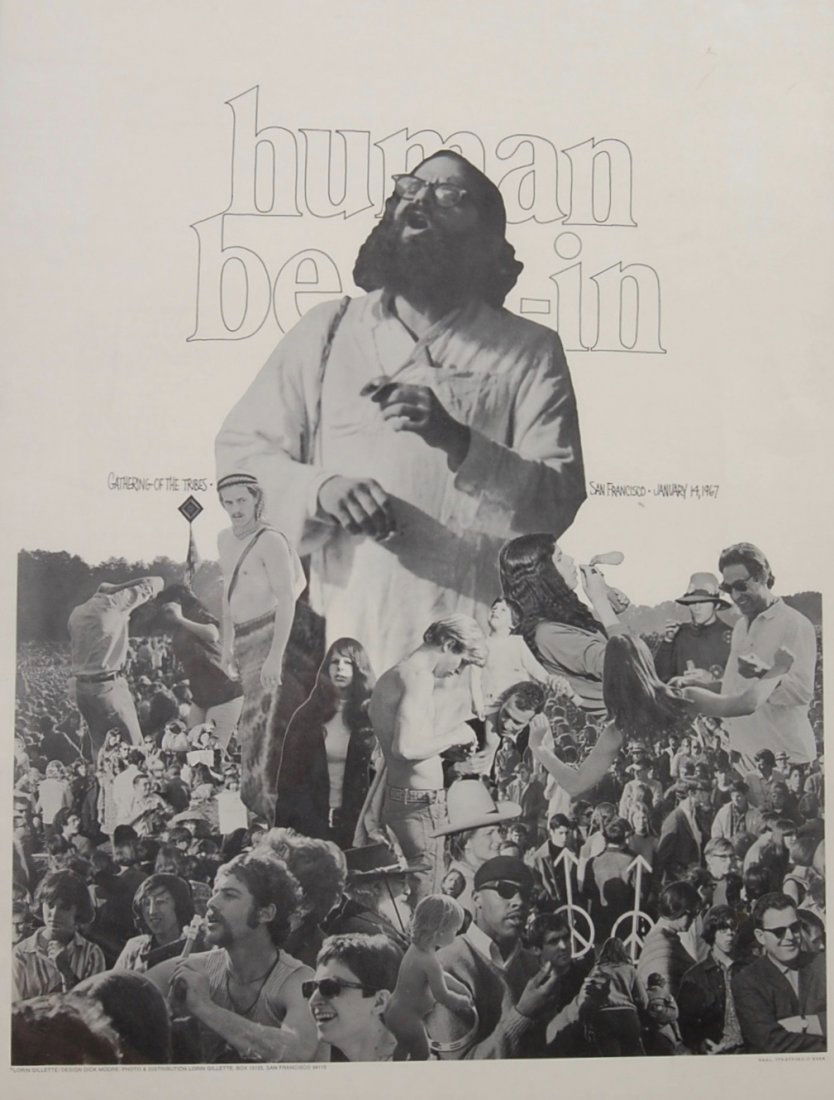 Original & Rare Allen Ginsberg Human Be-In Poster (1 of 2)