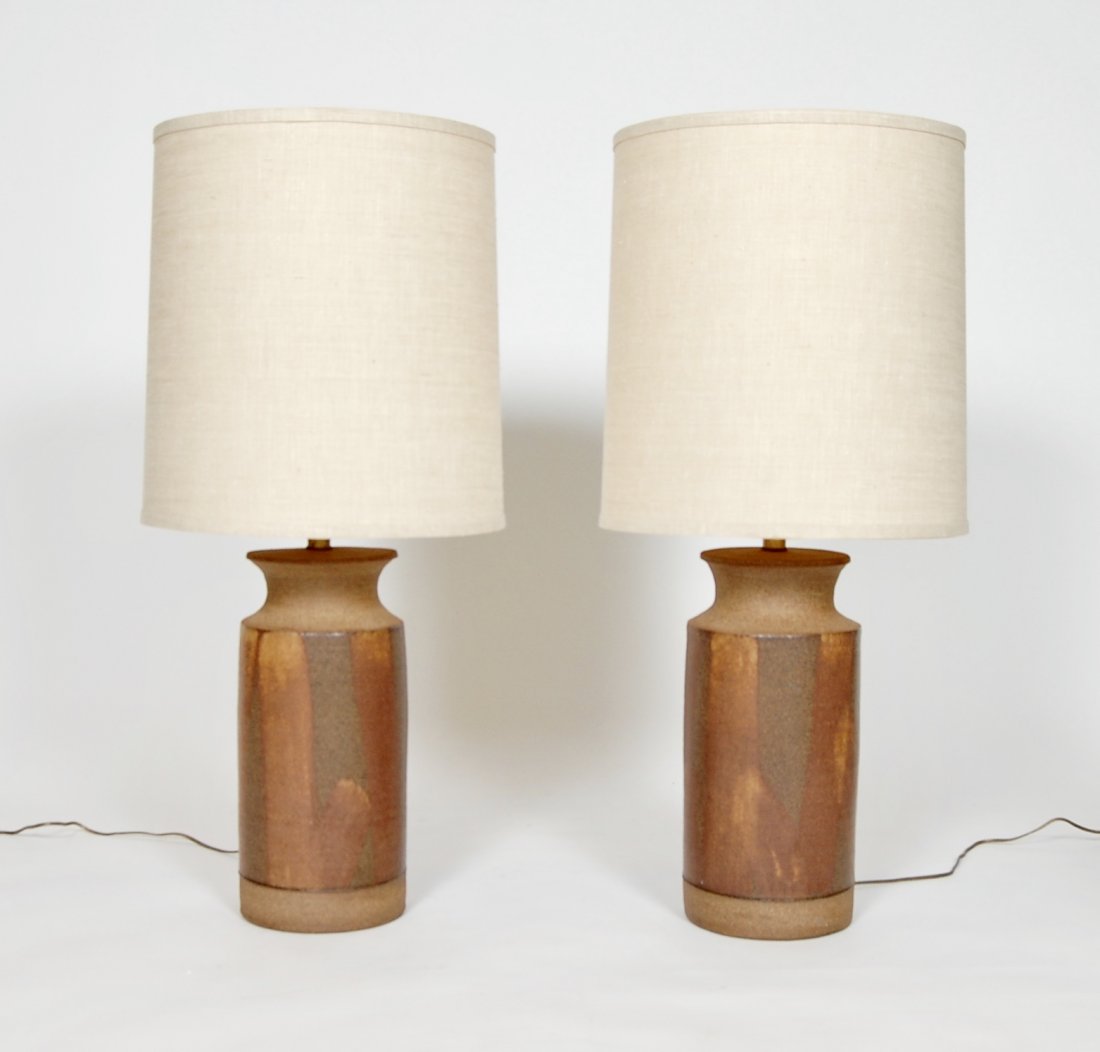 Pair of Brent Bennett Ceramic Lamps (1 of 3)