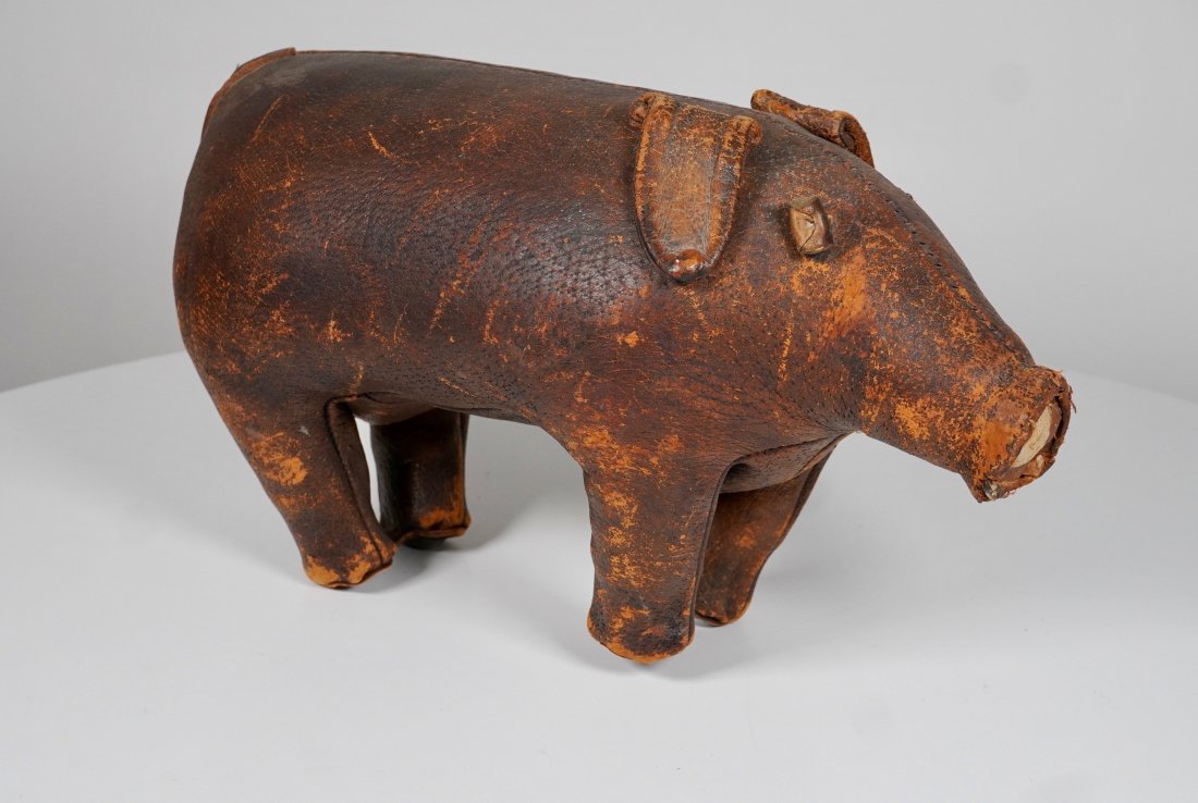 Vintage Omersa & Co Leather Pig Foot Rest (1 of 3)