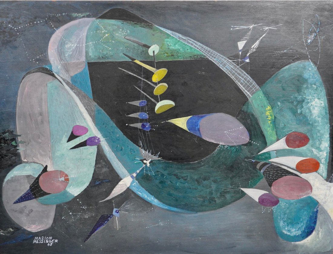 Surrealist Abstract Painting by Marion Messinger 1948 (1 of 4)