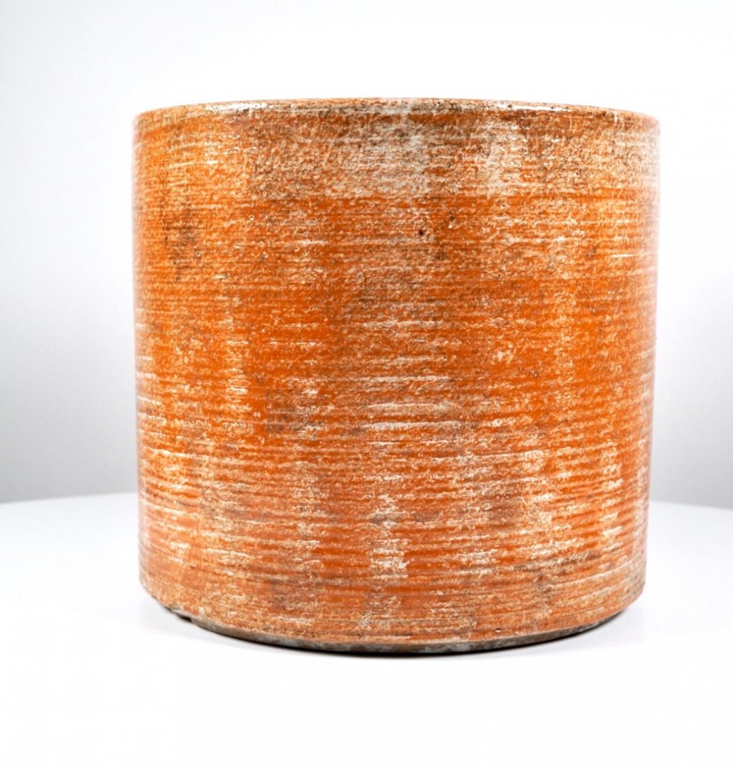 Unusual Earth Toned Glaze Gainey Cylinder Planter (1 of 3)