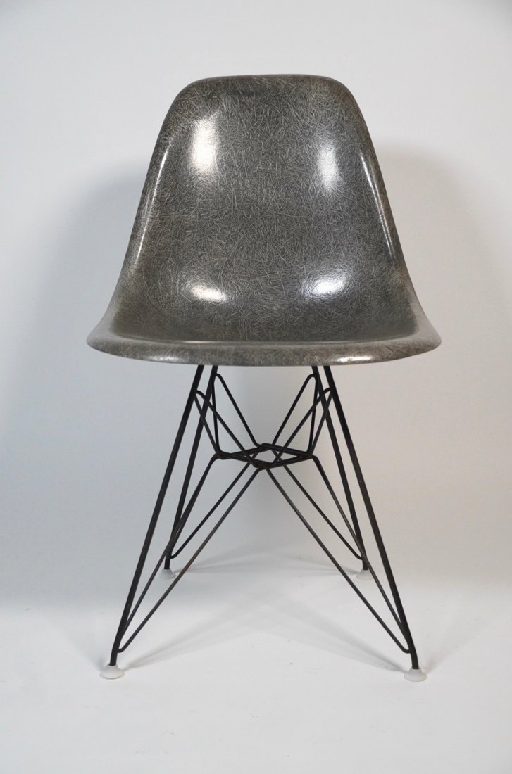 Gray Fiberglass Eames Eiffel Tower Side Chair (1 of 4)