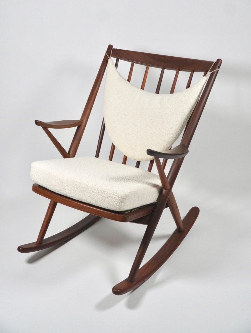 Danish Modern Rocking Chair by Frank Reenskaug: 1960s Danish rocker for Bramin Mobler designed by Frank Reenskaug 26" W x 31" D x 32" H x 18" Seat Height