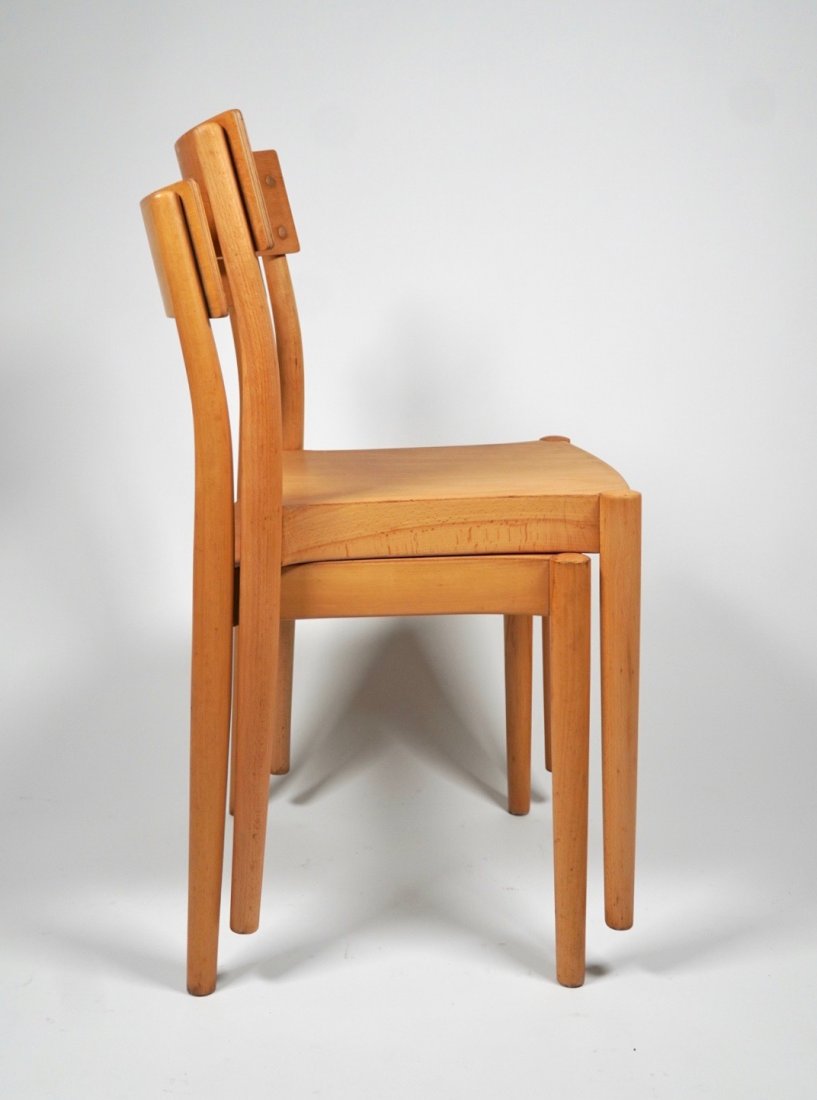 Pair of Peter Hvidt Stacking Side Chairs / Fritz Hansen (1 of 5)
