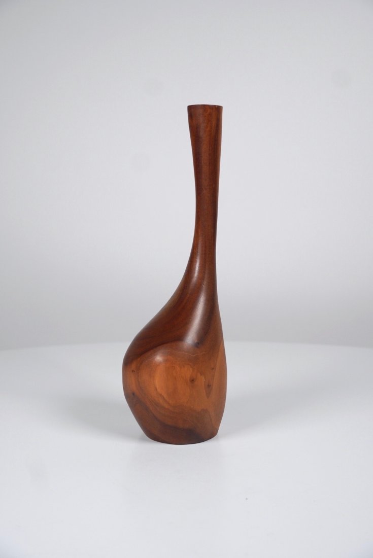 Hawaiian Artist Dan DeLuz Milo Wood Sculptural Vase (1 of 3)