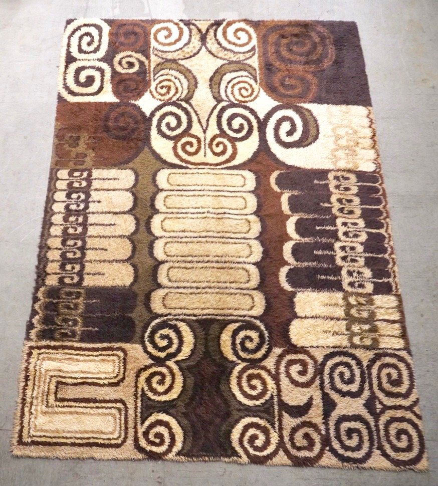 Large Danish Geometric Pattern Rya Rug (1 of 5)