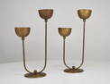 1920s Brass German Candle Holders Bauhaus Style