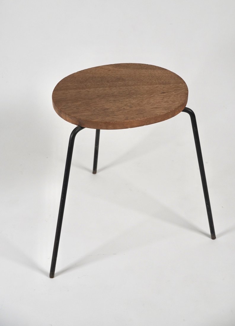 California Design iron and Mahogany Stool (1 of 3)