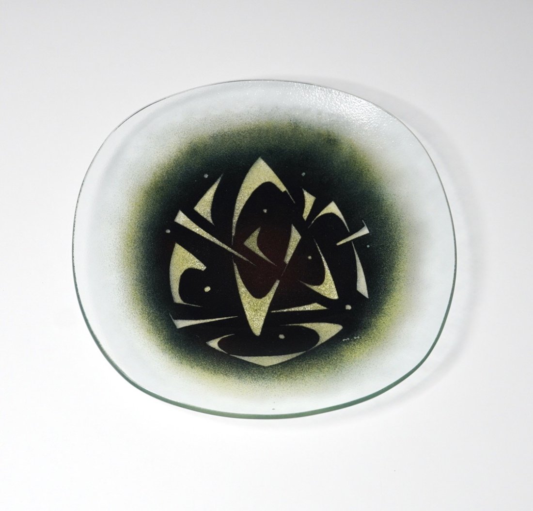 Maurice Heaton Art Glass Plate American Craft (1 of 3)