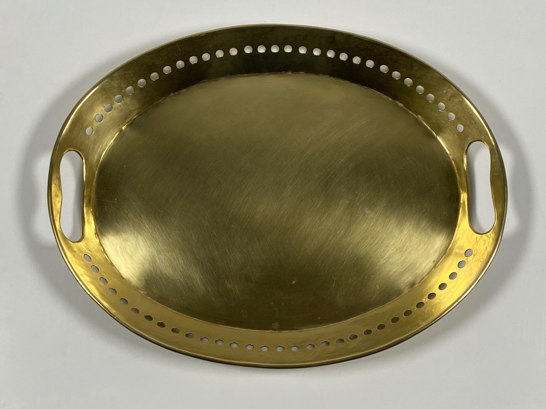 1950s Handmade Italian Brass Serving Tray (1 of 2)