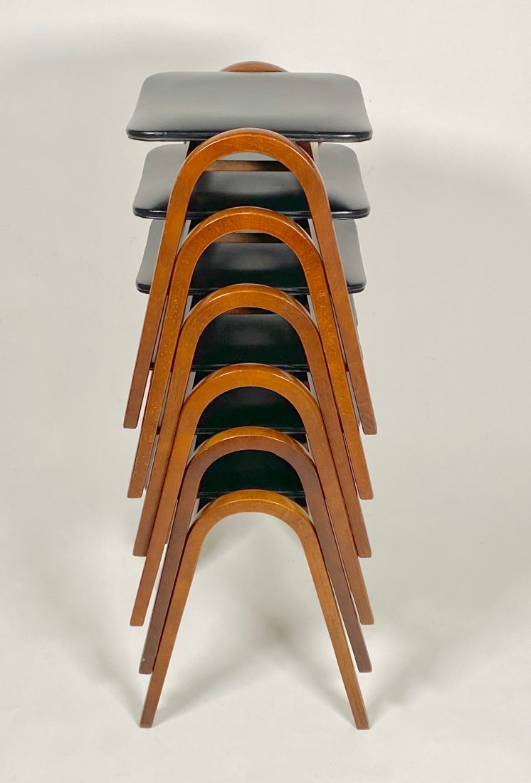 Set of 6 Isamu Kenmochi Stacking Stools Japanese Design (1 of 3)