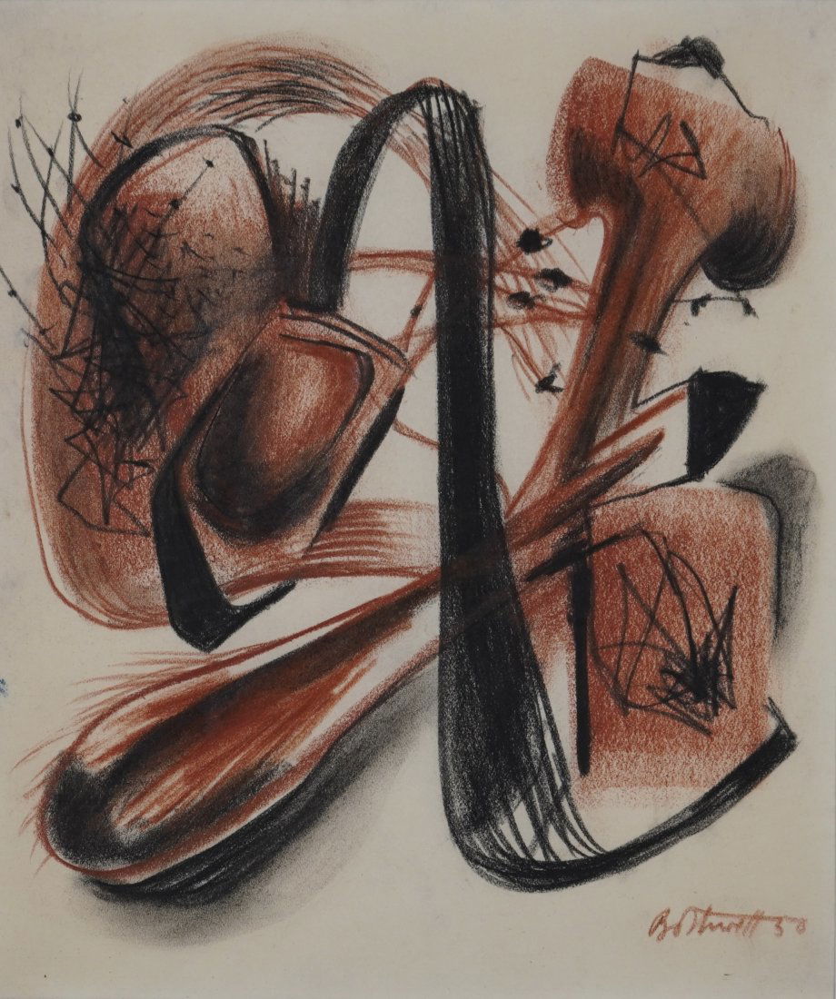 Bay Area Surrealist Dorr Hodgson Bothwell Gouache, 1950 (1 of 3)