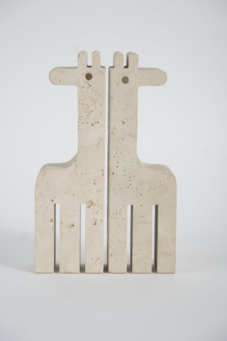 Travertine Giraffe Bookends by Fratelli Mannelli of Italy, circa 1970s (1 of 2)