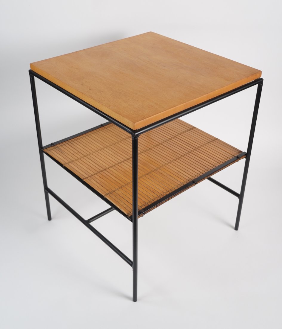 Paul McCobb Planner Group, Iron, Bamboo and Maple Side Table (1 of 2)
