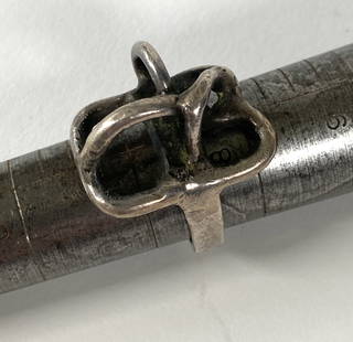 Pal Kepenyes Square Silver Ring: Pal crafted metal ring 7.25, not signed, purchased directly from the artist by the original owners during the 1960s, .75" W x .75" D x .5" H.